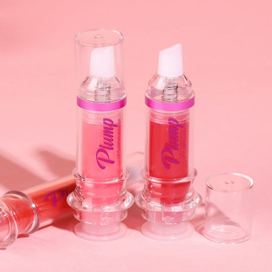 Hangzhou Jingqian spicy lip plumper in clear tube with pink and red shades for lip volume