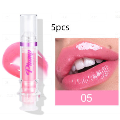 Hangzhou Jingqian new tube lip rich lip color in shade 05 glossy pink with spicy lip plumper effect