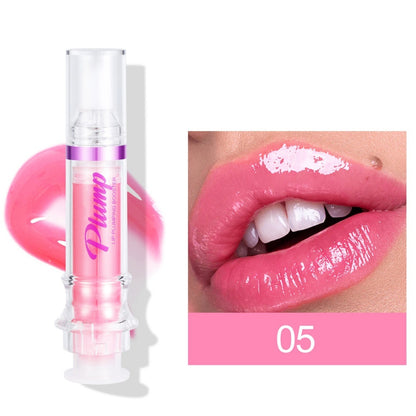 Hangzhou Jingqian spicy lip plumper in shade 05 with glossy pink rich color on lips
