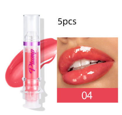 Hangzhou Jingqian spicy lip plumper tube lip color in shade 04 with glossy finish on lips