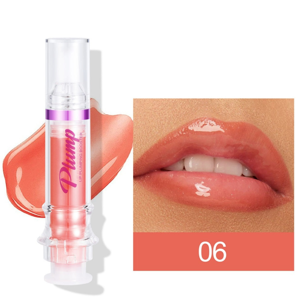 Hangzhou Jingqian spicy lip plumper in shade 06 with glossy pink rich lip color