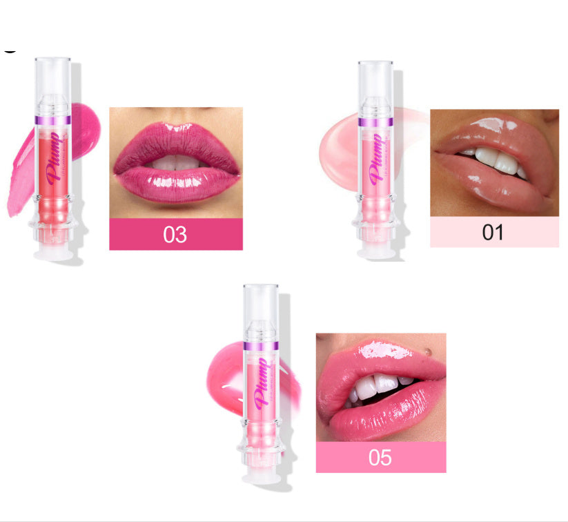 Hangzhou Jingqian spicy lip plumper new tube lip color in shades 03, 01, and 05 with glossy finish