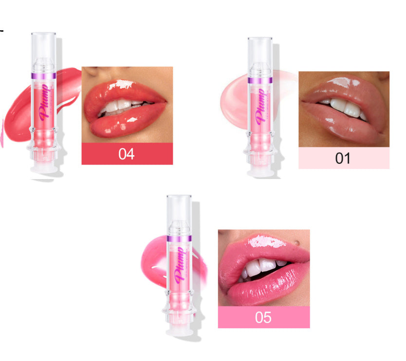 Hangzhou Jingqian New Tube Lip Rich Lip Color in shades 01 04 and 05 with glossy finish spicy lip plumper