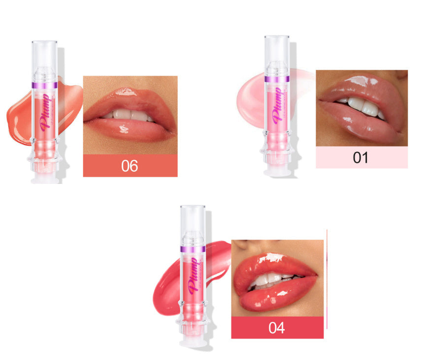 Hangzhou Jingqian New Tube Lip Rich Lip Color in shades 01, 04, 06 with glossy finish spicy lip plumper