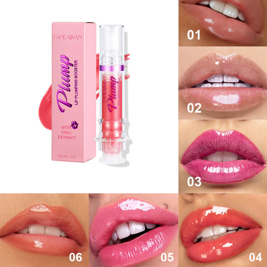 Hangzhou Jingqian spicy lip plumper new tube lip rich lip color with chili extract and sample lip shades