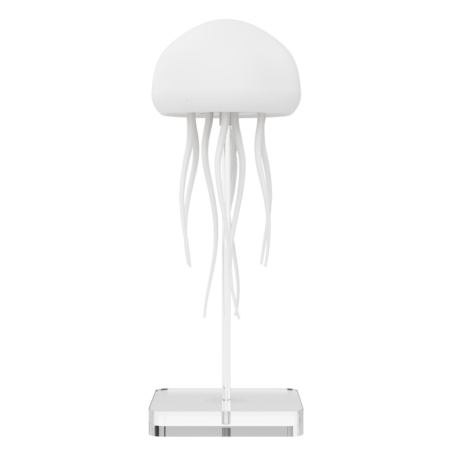 Box of Pandora jellyfish lamp for desk with realistic floating jellyfish and sleek acrylic base