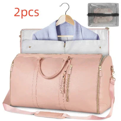 Hangzhou Jingqian large capacity travel bag for women in pink with multiple compartments and shoulder strap