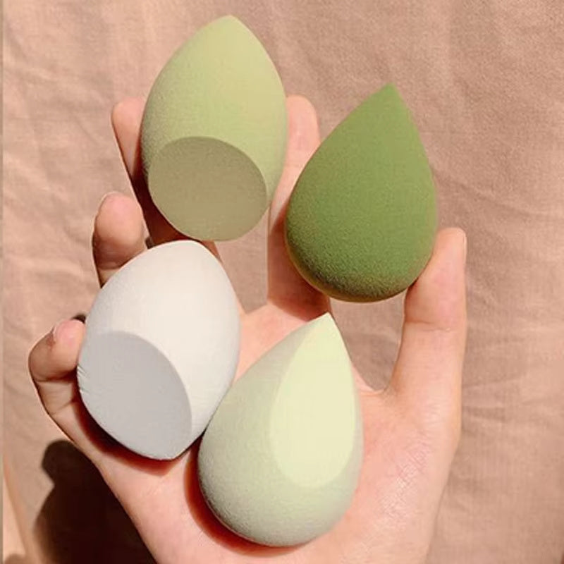 Yiwu Renfan cosmetic puff makeup blender sponge set in various green and white shades