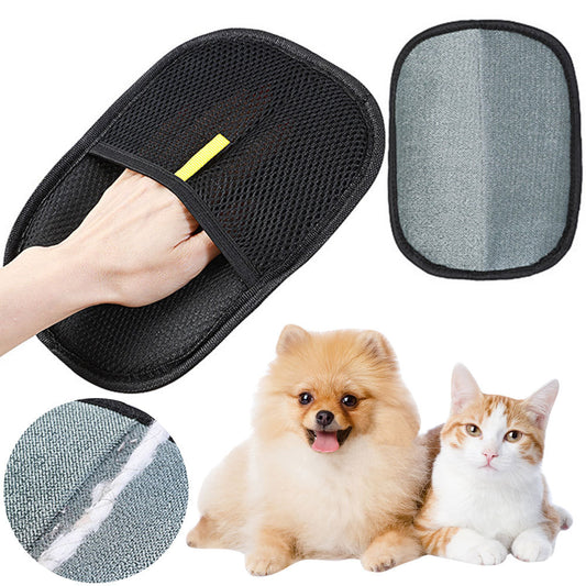 Hangzhou Jingqian pet hair remover mitt gloves for dogs and cats with soft deshedding brush surface