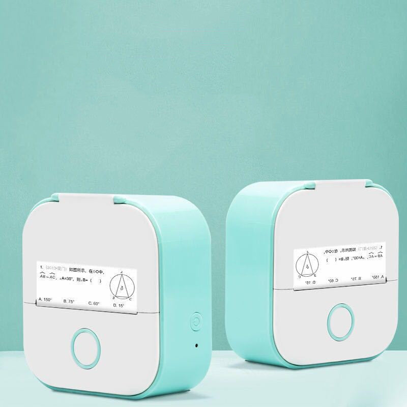 Hangzhou Jingqian portable mini label printer in compact white and teal design printing small thermal labels
