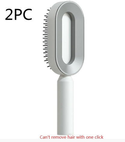 Yiwu Renfan self cleaning hair brush with airbag massage for hair loss prevention 2 piece set