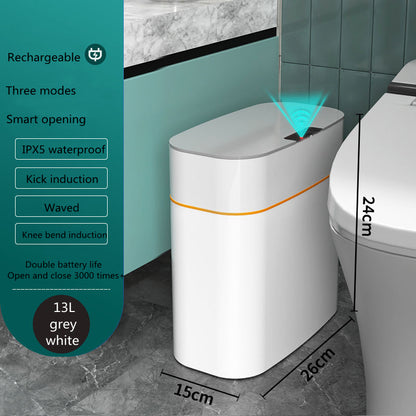 Yiwu Renfan smart trash bin for bathroom with 13L capacity and three smart opening modes