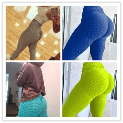 Colorful textured leggings for women gym featuring a scrunch design for a flattering fit
