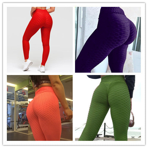 Textured leggings for women gym in red, purple, and green, designed for comfort and style.
