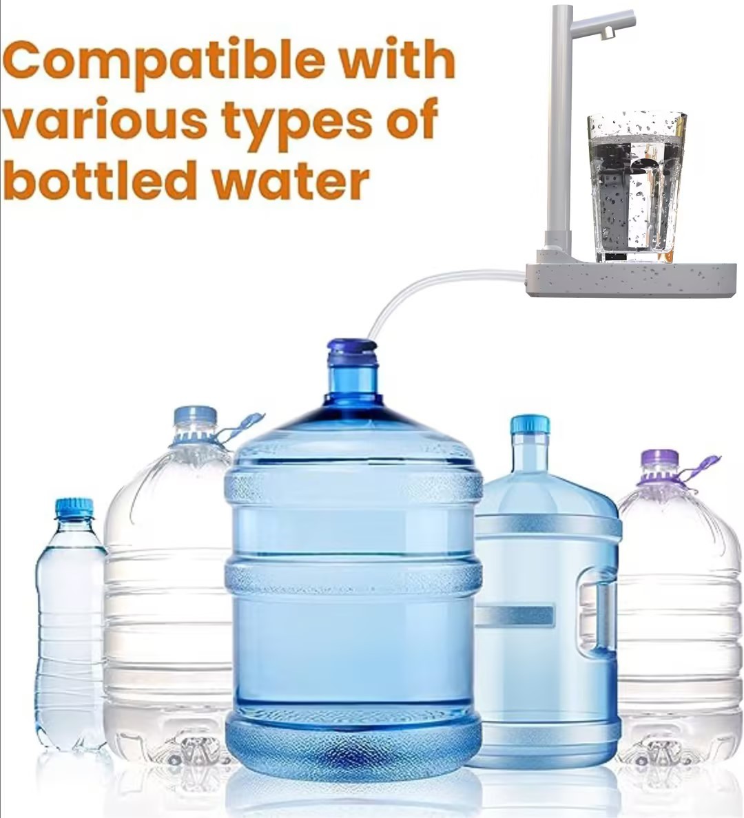 Touch control water dispenser by Hangzhou Jingqian compatible with various sizes of bottled water