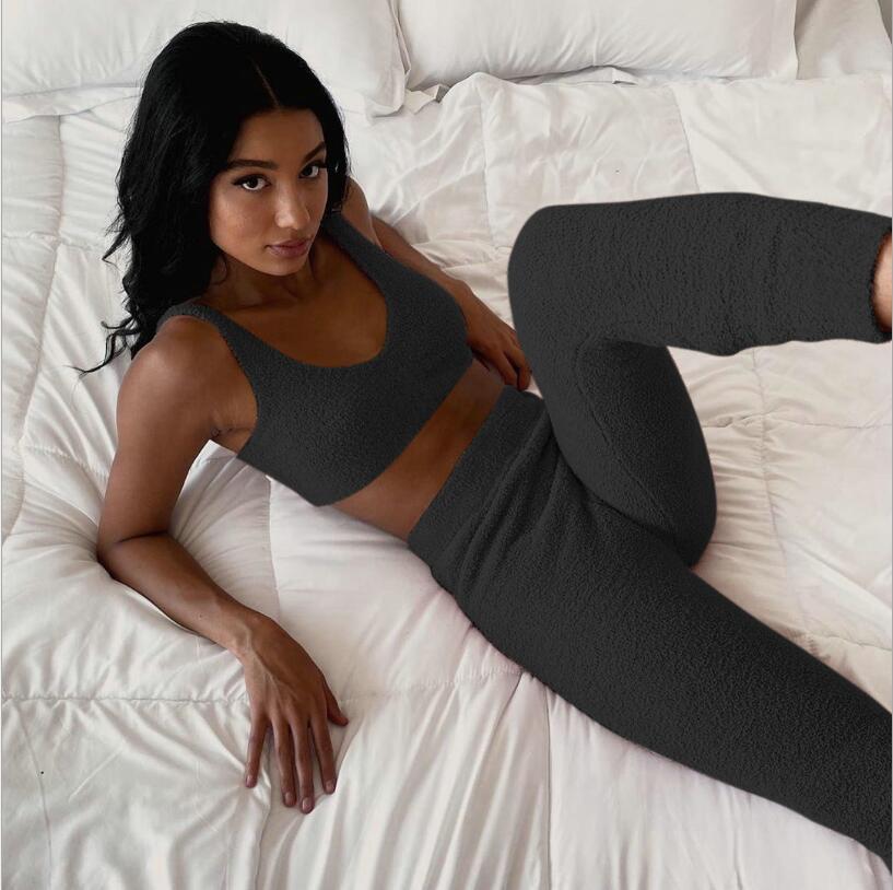 3 piece cozy loungewear outfit featuring a crop tank top and shorts pajama set in dark gray