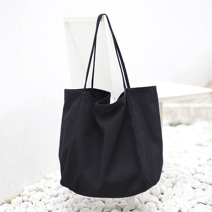 Box of Pandora women's large canvas tote bag in black, perfect for everyday use and carrying essentials